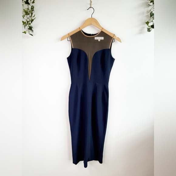 DRESS THE POPULATION Navy Blue Sleeveless Sheath Dress Size XS - Picture 1 of 5